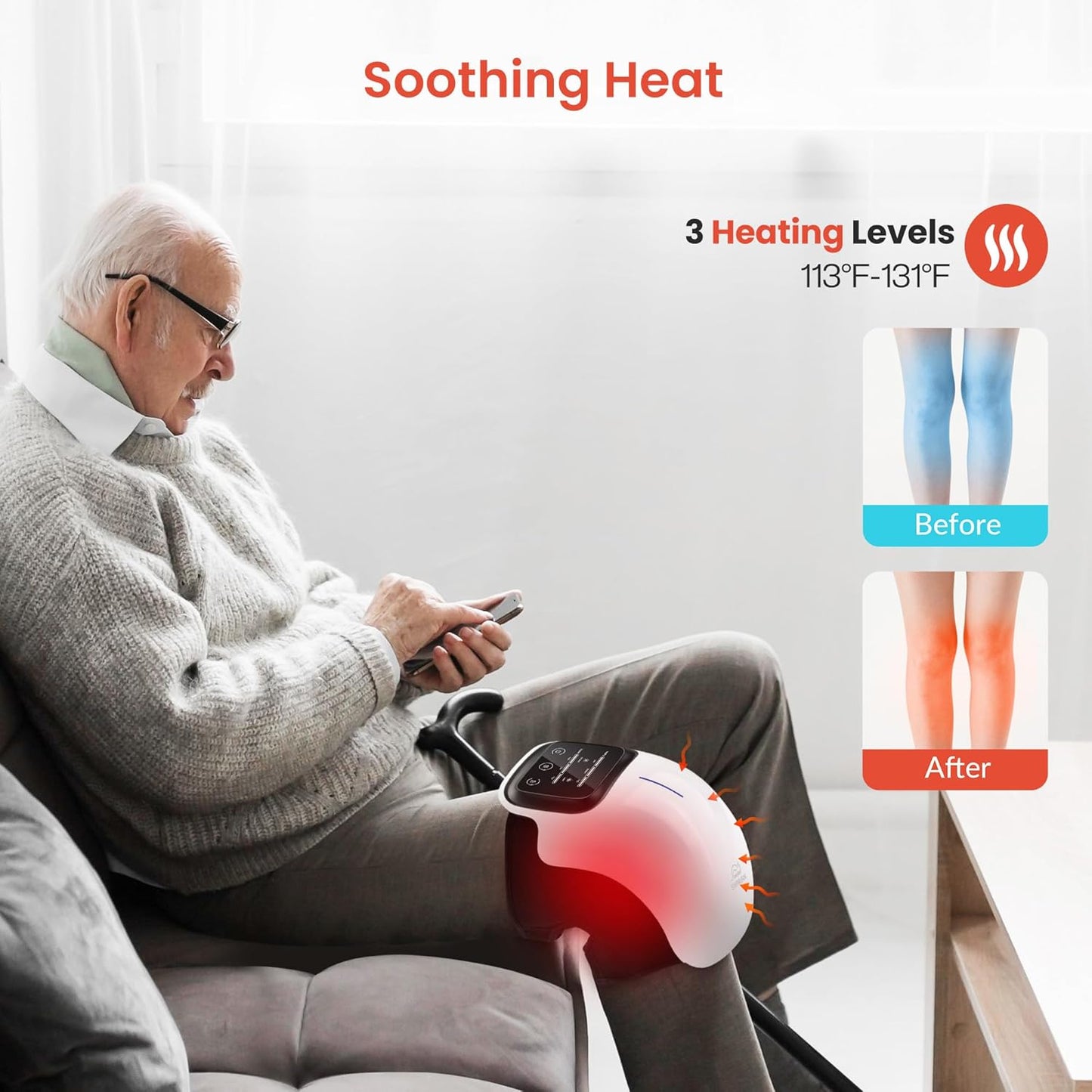 Smart-Heating Electric Knee Massager